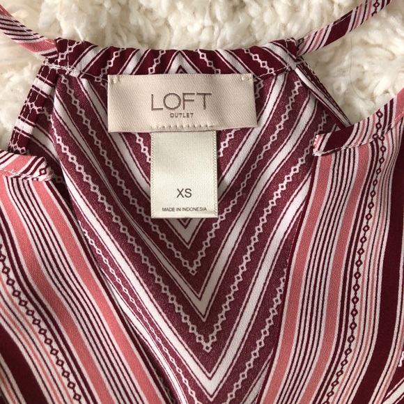 Loft • Deep Red & White Strappy Tank - Picture 2 of 2